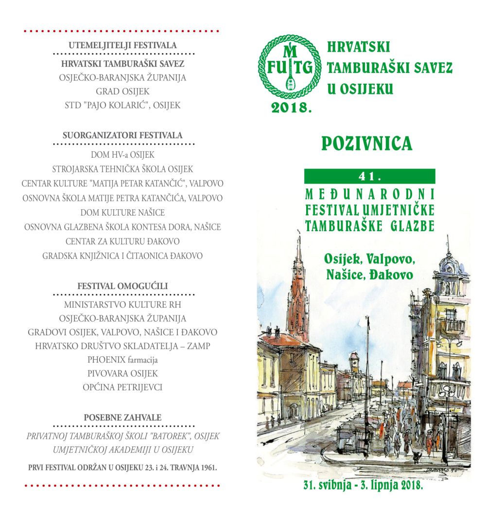 41. MEĐUNARODNI FESTIVAL UMJETNIČKE TAMBURAŠKE GLAZBE