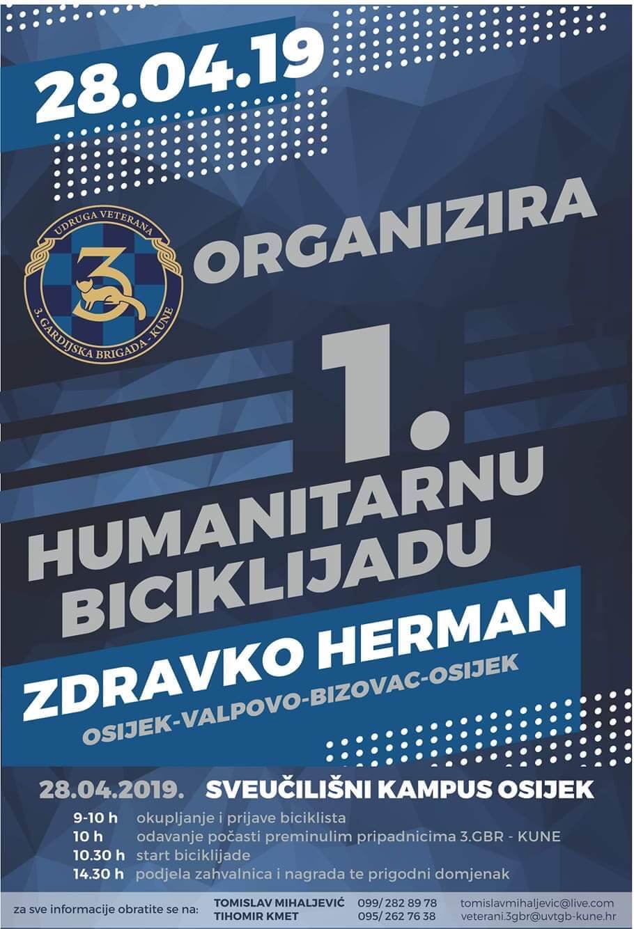 1. HUMANITARNA BICIKLIJADA “ZDRAVKO HERMAN” PROLAZI KROZ VALPOVO