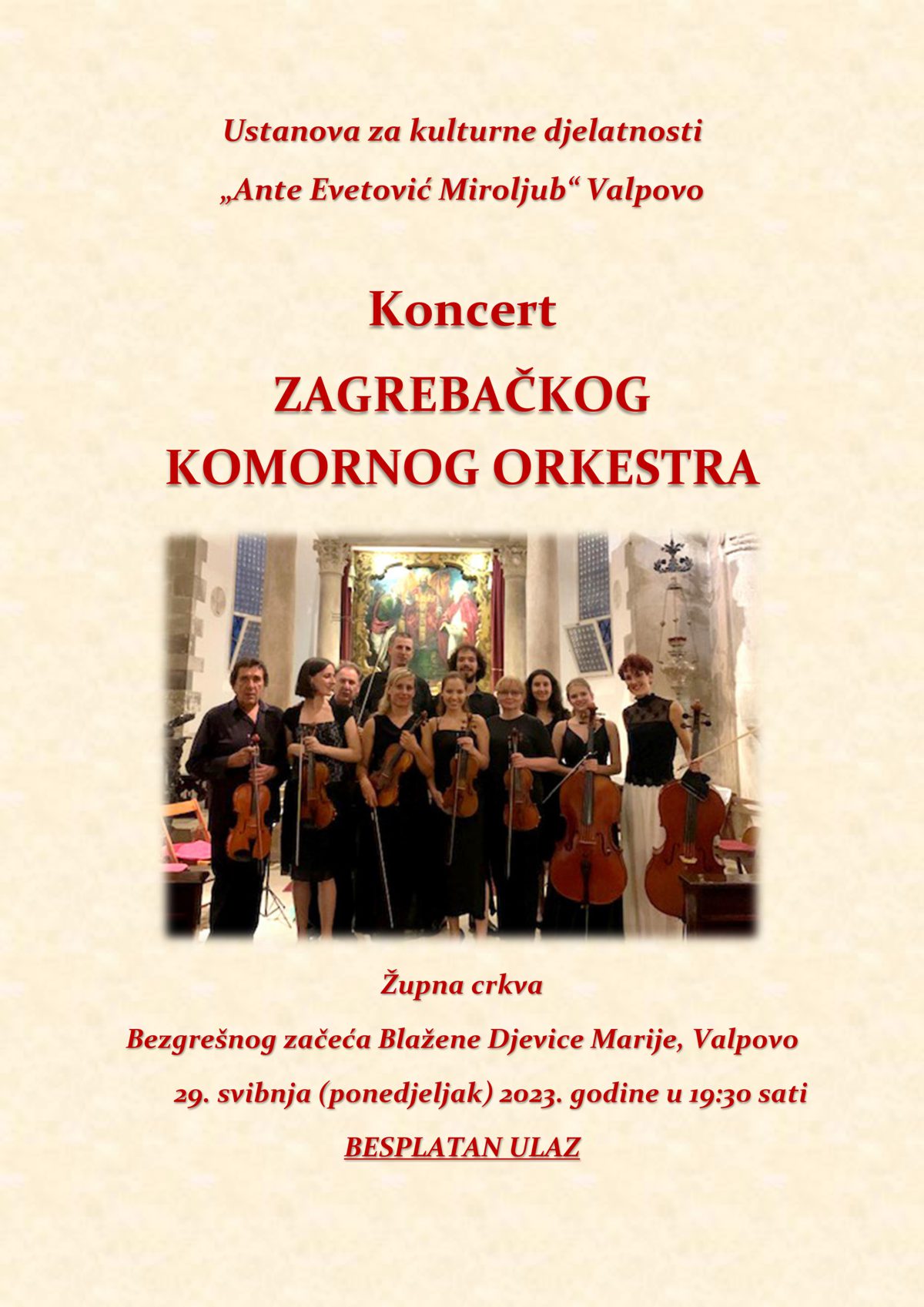 KONCERT ZAGREBAČKOG KOMORNOG ORKESTRA