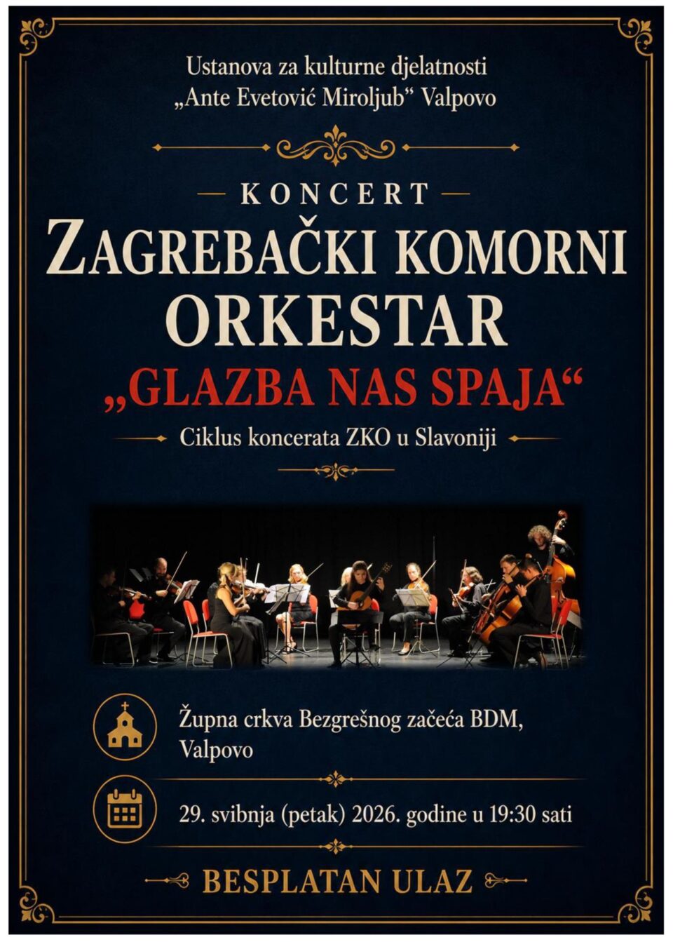 Zagrebački komorni orkestar u Valpovu koncertom „Glazba nas spaja“